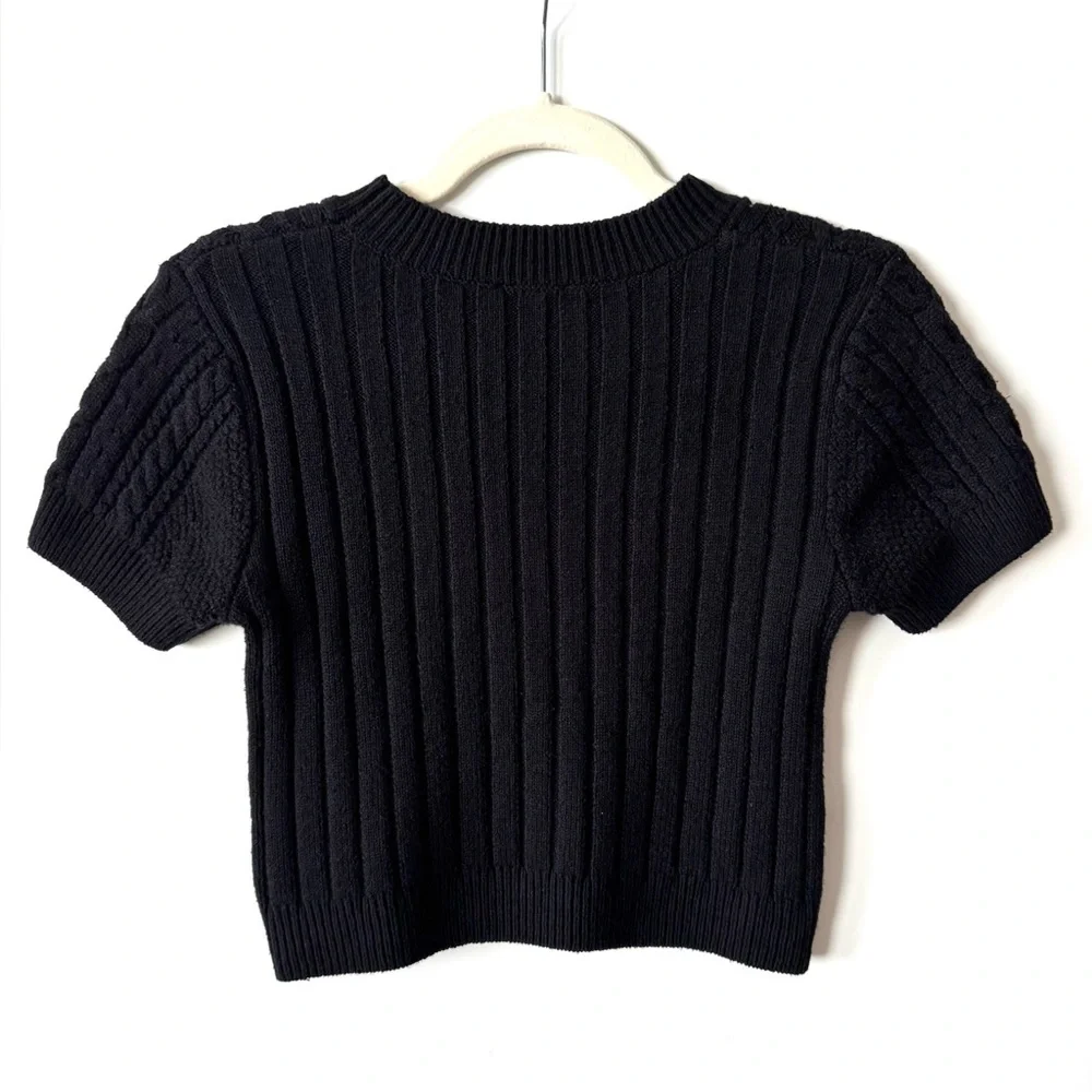Intimately Free People Short and Sweet Cropped Sweater Black M
